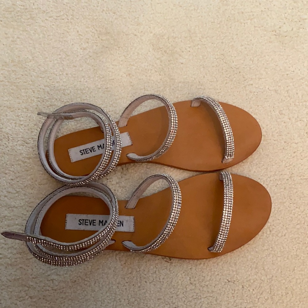 Wrap around ankle sparkle sandals
